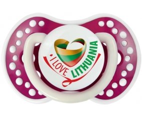 I Love Lithuania Sucette LOVI Dynamic Fuchsia phosphorescente