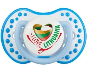 I Love Lithuania Sucette LOVI Dynamic Blanc-bleu phosphorescente