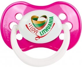 I Love Lithuania Sucette Anatomique Rose foncé classique