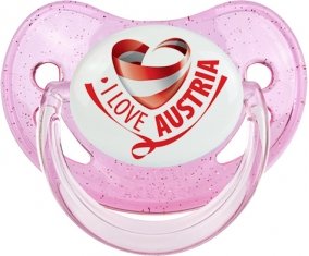 I Love Austria Tétine Physiologique Rose à paillette