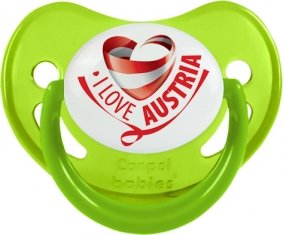 I Love Austria Tétine Physiologique Vert phosphorescente
