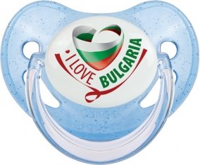 I Love Bulgaria Sucette Physiologique Bleue à paillette