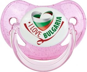 I Love Bulgaria Sucette Physiologique Rose à paillette
