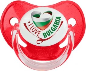 I Love Bulgaria Sucette Physiologique Rouge à paillette