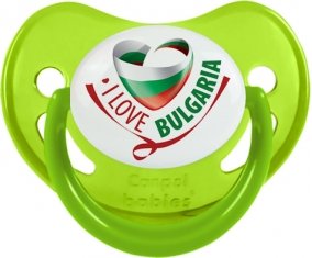 I Love Bulgaria Sucette Physiologique Vert phosphorescente