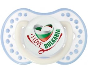 I Love Bulgaria Sucette LOVI Dynamic Blanc-cyan classique