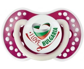 I Love Bulgaria Sucette LOVI Dynamic Fuchsia phosphorescente