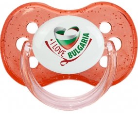I Love Bulgaria Sucette Cerise Rouge à paillette