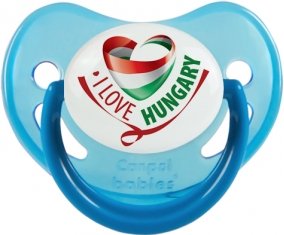 I Love Hungary Sucette Physiologique Bleue phosphorescente