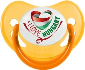 I Love Hungary Sucette Physiologique Jaune phosphorescente