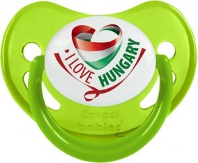 I Love Hungary Sucette Physiologique Vert phosphorescente