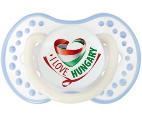 I Love Hungary Sucette LOVI Dynamic Blanc-cyan classique