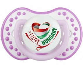 I Love Hungary Sucette LOVI Dynamic Blanc-mauve classique