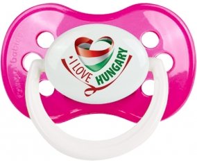 I Love Hungary Sucette Anatomique Rose foncé classique