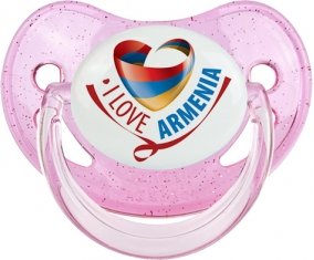 I Love Armenia Tétine Physiologique Rose à paillette