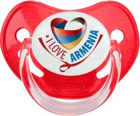 I Love Armenia Tétine Physiologique Rouge à paillette