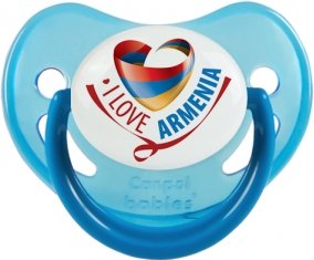 I Love Armenia Tétine Physiologique Bleue phosphorescente