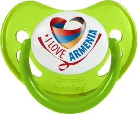 I Love Armenia Tétine Physiologique Vert phosphorescente