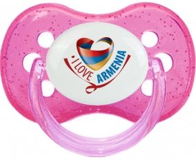 I Love Armenia Sucete Cerise Rose à paillette