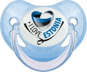 I Love Estonia Sucete Physiologique Bleue à paillette