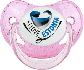 I Love Estonia Sucete Physiologique Rose à paillette