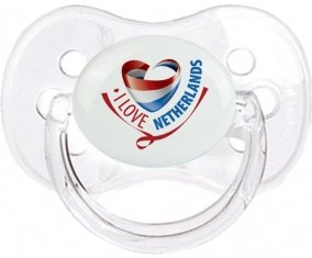 I Love Netherland maps Sucette Cerise Transparent classique