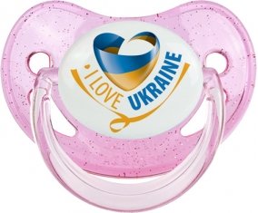I Love Ukraine Sucette Physiologique Rose à paillette