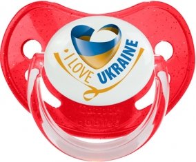 I Love Ukraine Sucette Physiologique Rouge à paillette