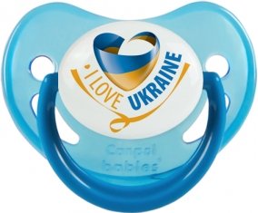 I Love Ukraine Sucette Physiologique Bleue phosphorescente