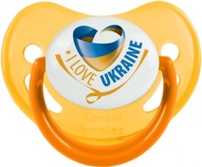 I Love Ukraine Sucette Physiologique Jaune phosphorescente