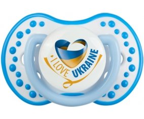 I Love Ukraine Sucette LOVI Dynamic Blanc-bleu phosphorescente