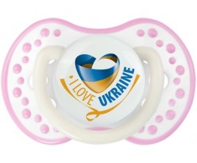 I Love Ukraine Sucette LOVI Dynamic Blanc-rose phosphorescente
