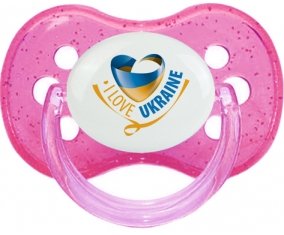 I Love Ukraine Tétine Cerise Rose à paillette