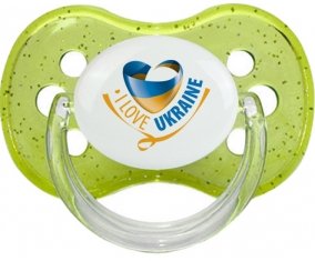 I Love Ukraine Tétine Cerise Vert à paillette