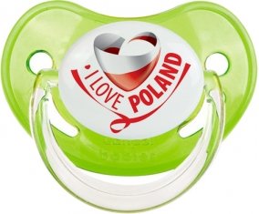 I Love Poland Tétine Physiologique Vert classique