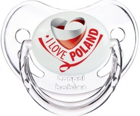 I Love Poland Tétine Physiologique Transparent classique