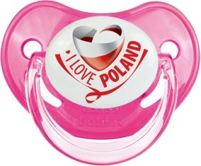 I Love Poland Tétine Physiologique Rose classique