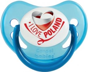 I Love Poland Tétine Physiologique Bleue phosphorescente