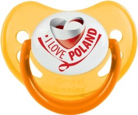 I Love Poland Tétine Physiologique Jaune phosphorescente