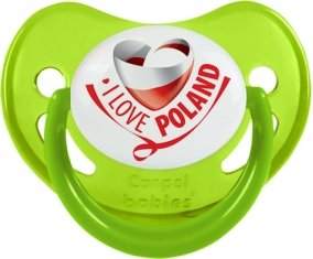 I Love Poland Tétine Physiologique Vert phosphorescente