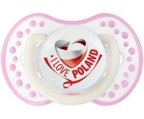 I Love Poland Sucete LOVI Dynamic Blanc-rose phosphorescente
