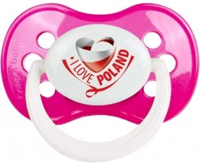 I Love Poland Sucete Anatomique Rose foncé classique