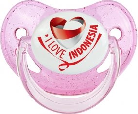 I Love Indonesia Sucete Physiologique Rose à paillette