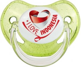 I Love Indonesia Sucete Physiologique Vert à paillette