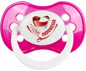 I Love Indonesia Sucette Anatomique Rose foncé classique
