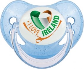 I Love Irland Sucette Physiologique Bleue à paillette