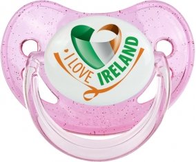 I Love Irland Sucette Physiologique Rose à paillette
