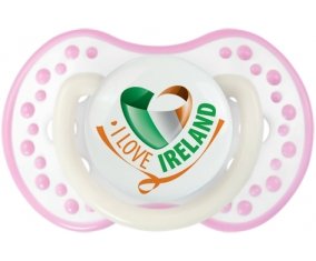 I Love Irland Sucette LOVI Dynamic Blanc-rose phosphorescente
