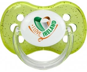 I Love Irland Sucette Cerise Vert à paillette