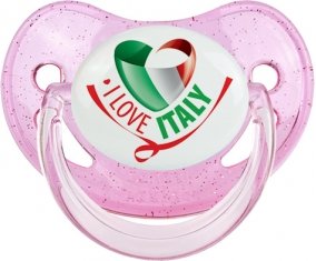 I Love Italy Sucette Physiologique Rose à paillette